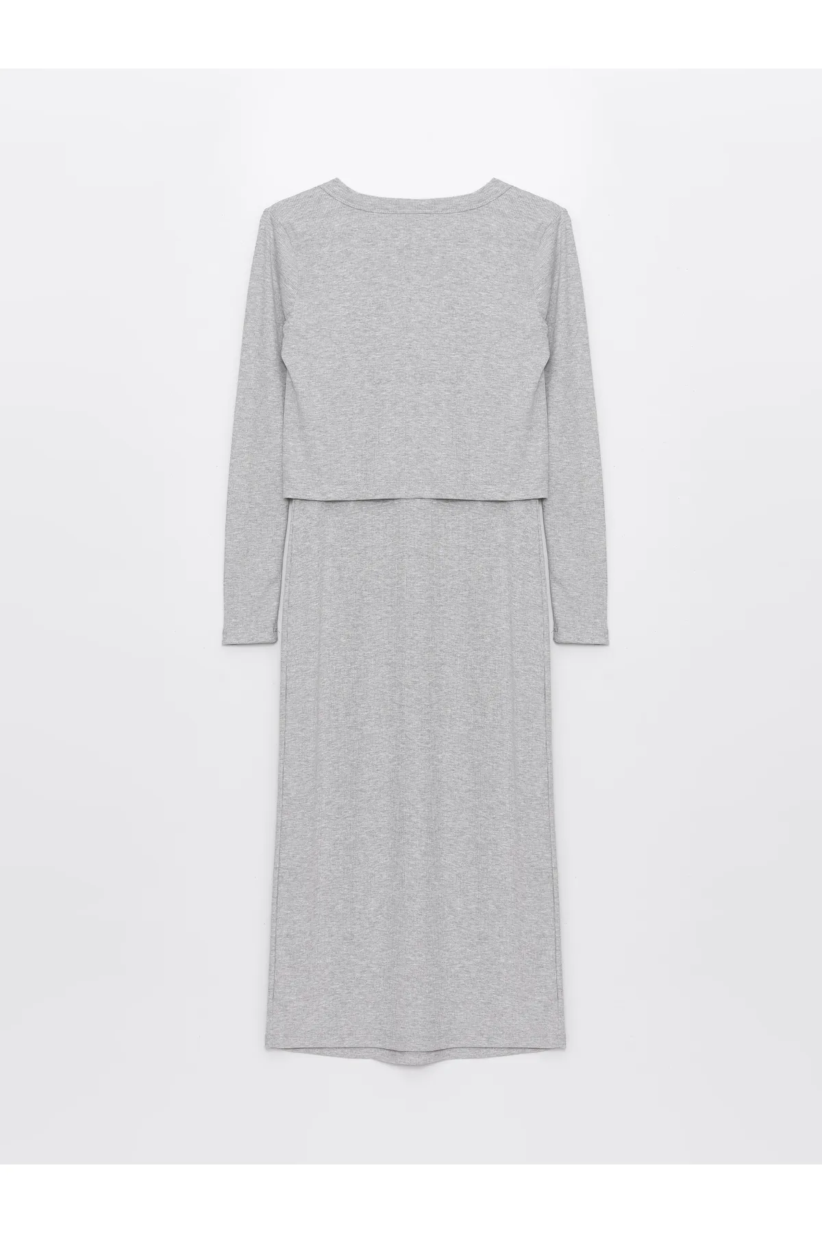 LC Waikiki  Set aus geradem, langärmligem Umstandskleid und Strickjacke mit Rundhalsausschnitt
