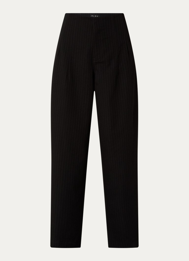 Pantaloni OLAF a vita alta e gamba larga con righe sottili