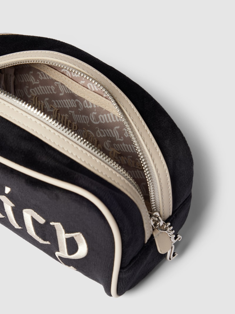 Kosmetiktasche mit Label-Stitching Modell 'IRIS' in schwarz