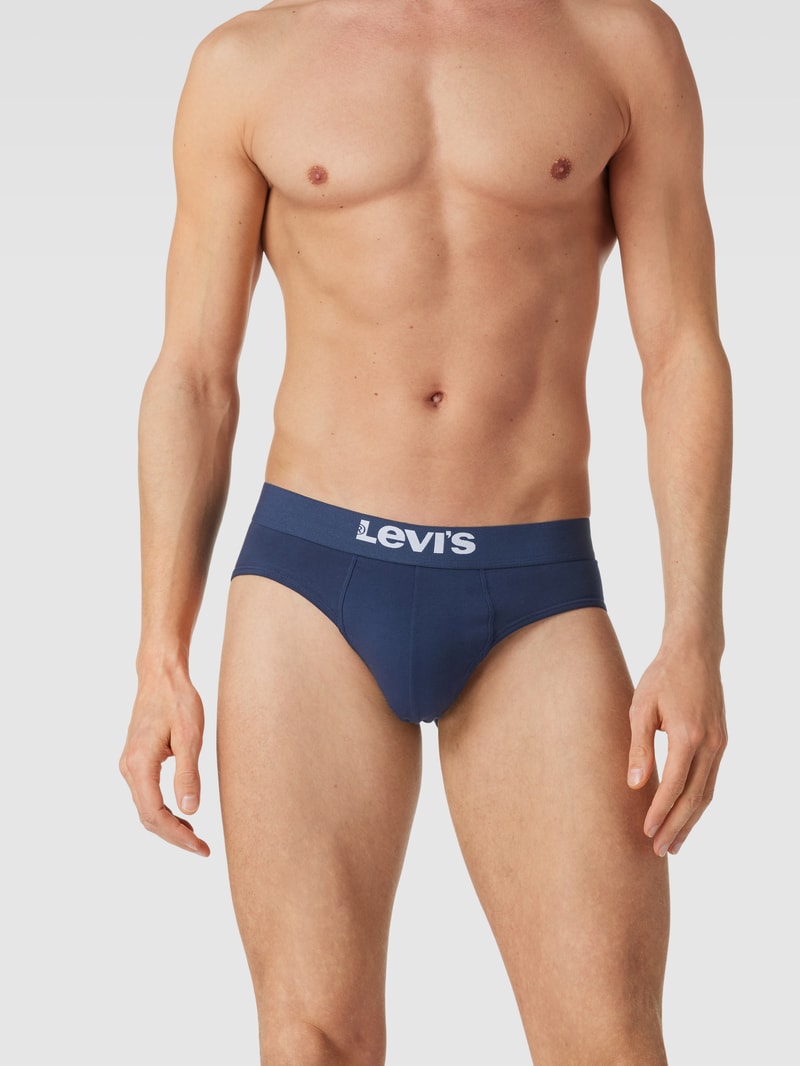 Slip mit Label-Detail Modell 'SOLID BASIC' in dunkelblau