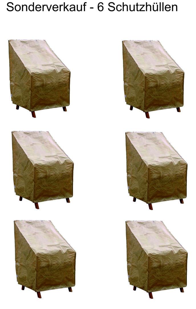 Grasekamp Stuhlhülle 6er Set Stuhlhussen Abdeckhaube Stuhl Stapelstühle - Sonderpreis