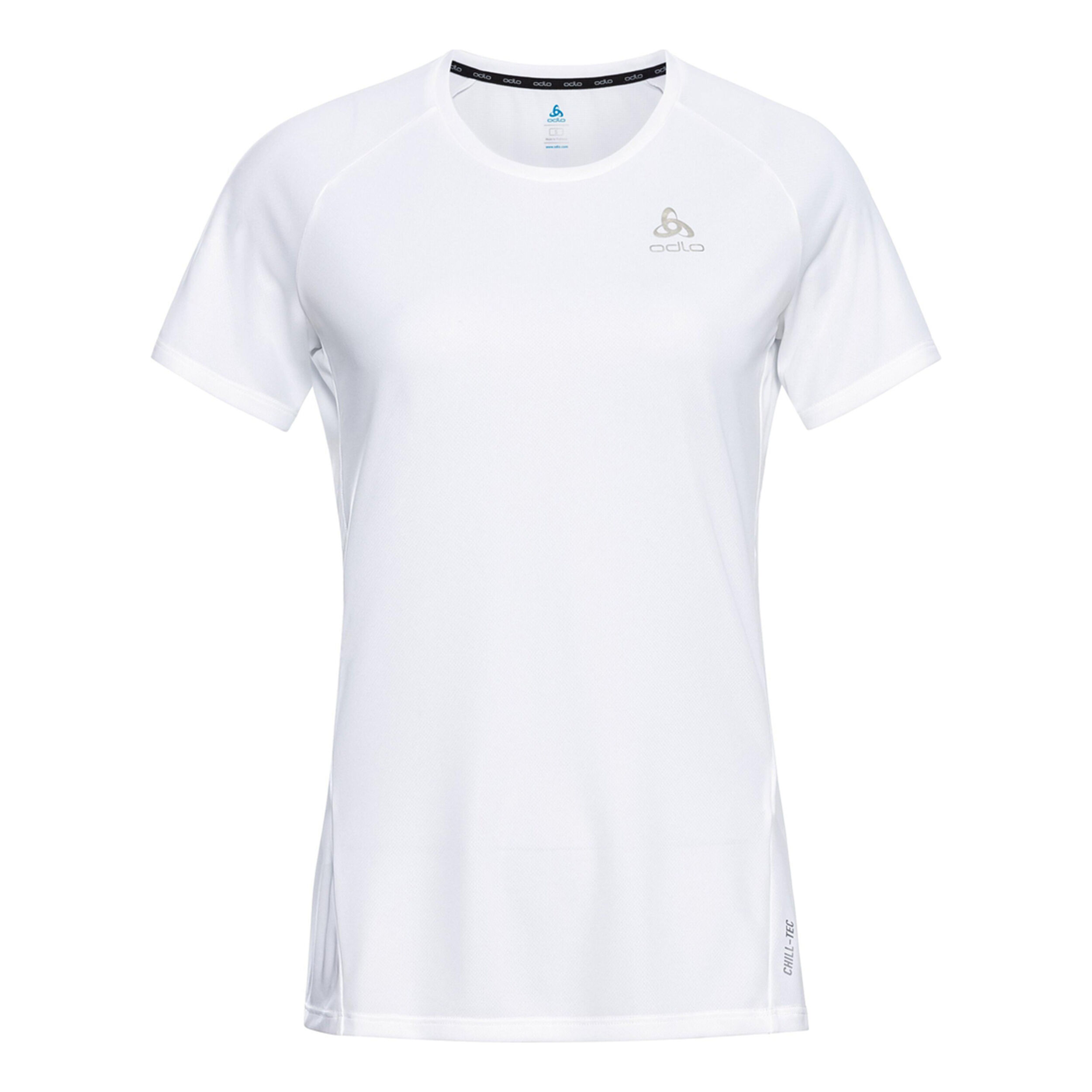 Crew Neck Essential Chill-Tech Laufshirt Damen - Weiß