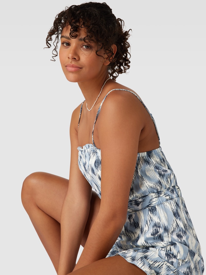 Playsuit mit Allover-Muster aus reiner Viskose Modell 'NOVA' in jeans