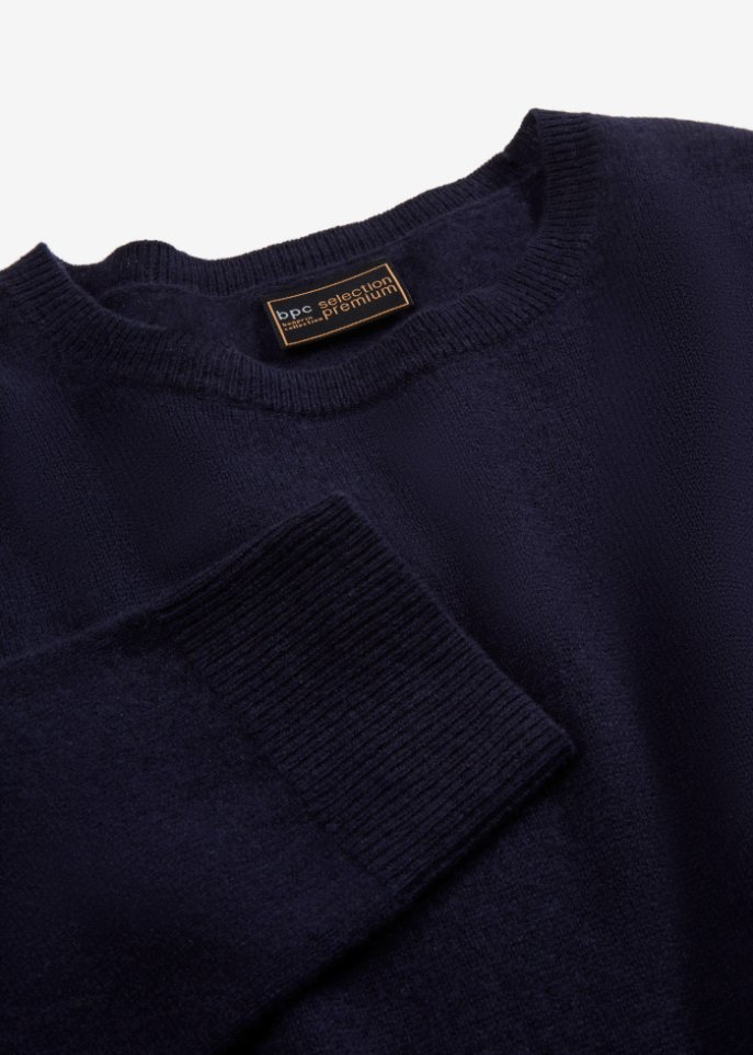 Premium Wollpullover mit Good Cashmere Standard®-Anteil, Rundhals