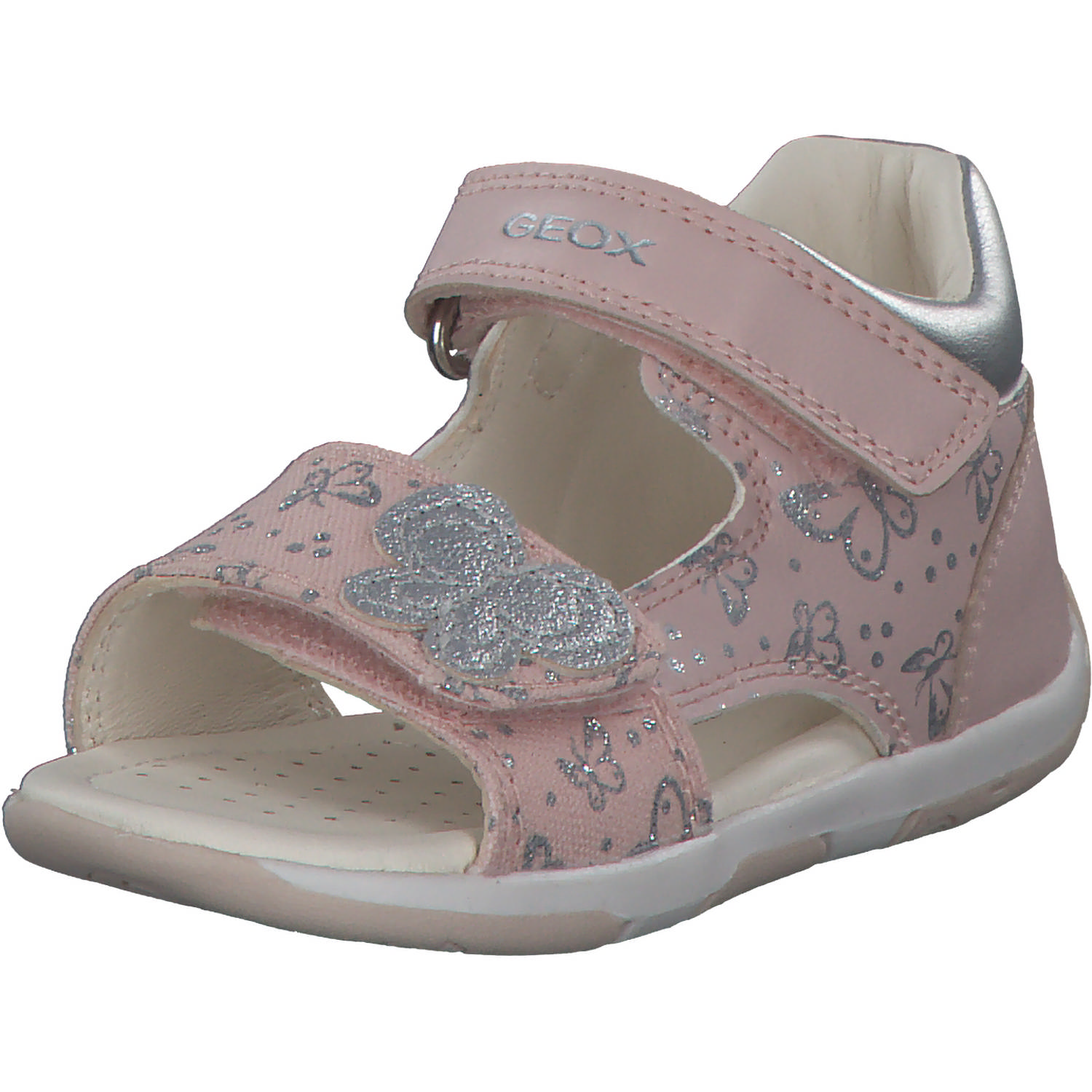 Geox B250YC, Sandalen (Kinder), Kinder, LT ROSE/SILVER
