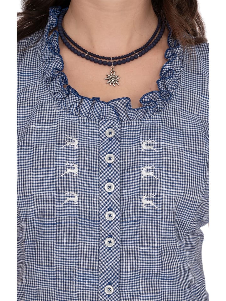 OS-Trachten Bluse 451000-3515 in jeansblau günstig kaufen