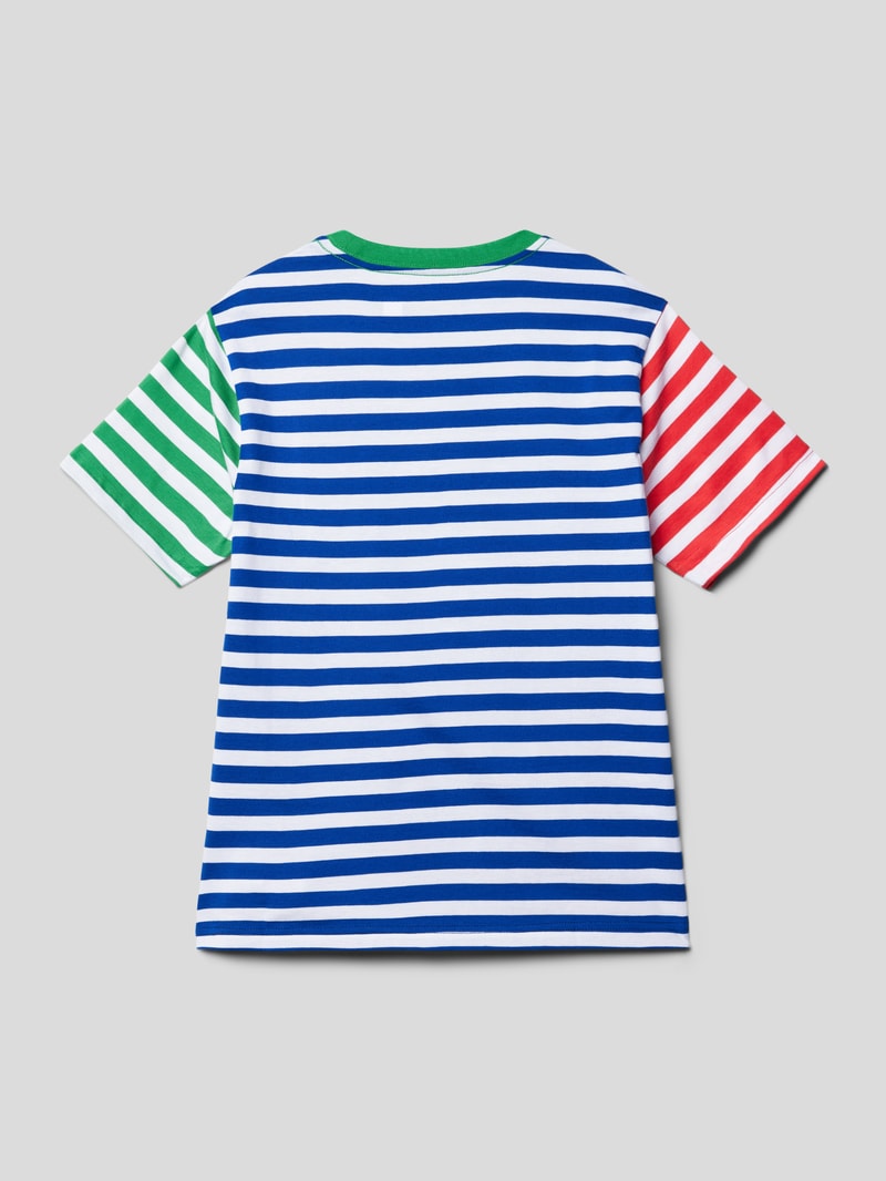 T-Shirt mit Streifenmuster in marineblau