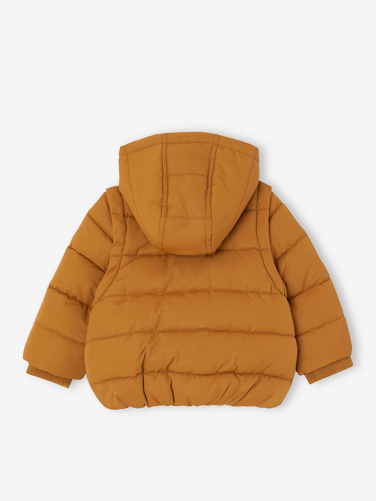 Vertbaudet Baby Steppjacke mit abnehmbaren Ärmeln, Recycling-Polyester - karamell