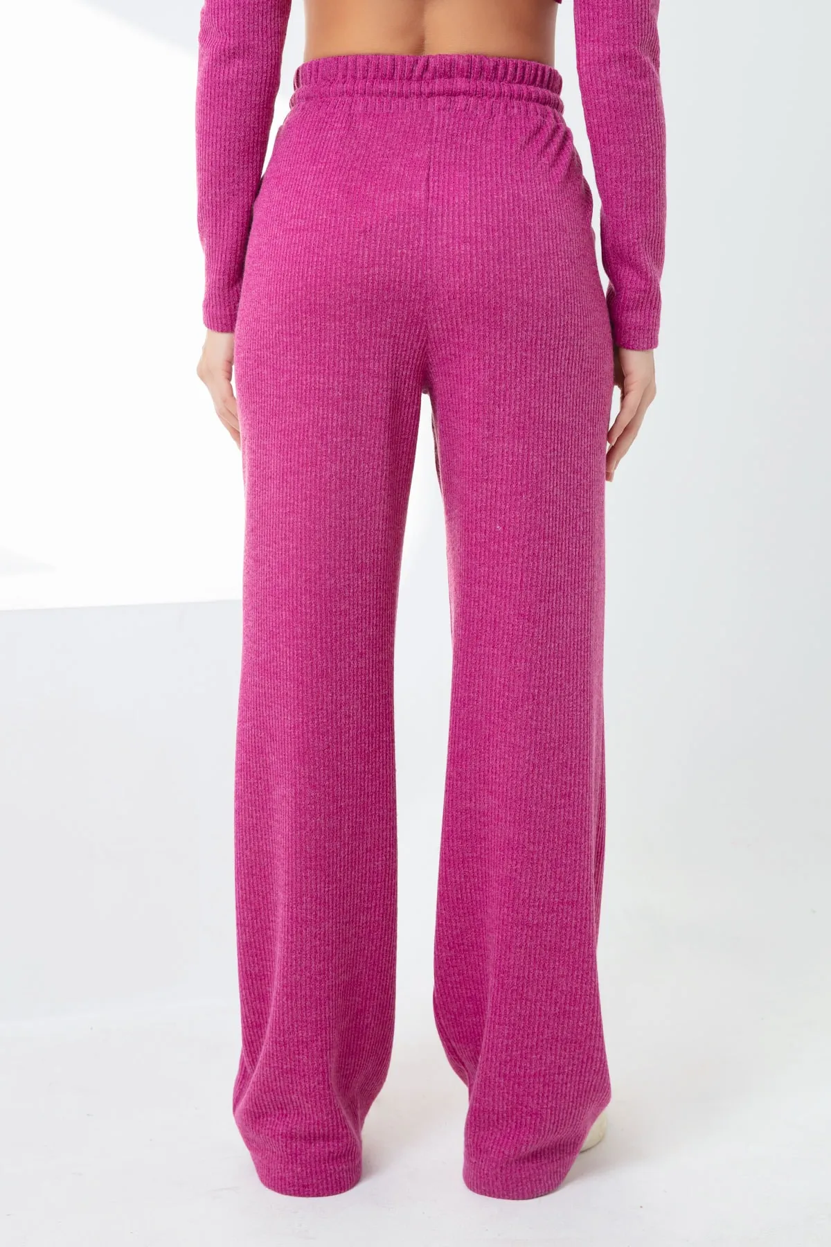 Lafaba  Fuchsiafarbene Strickhose mit elastischem Bund für Damen