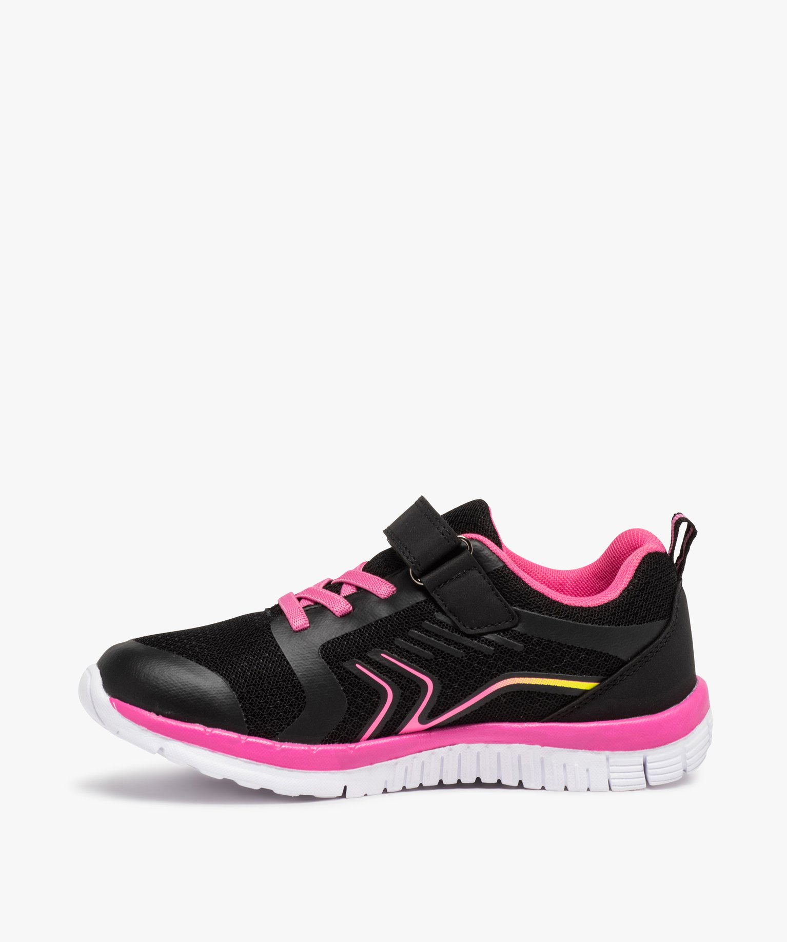 Baskets fille en mesh fermeture lacets élastiques et scratch noir | GEMO