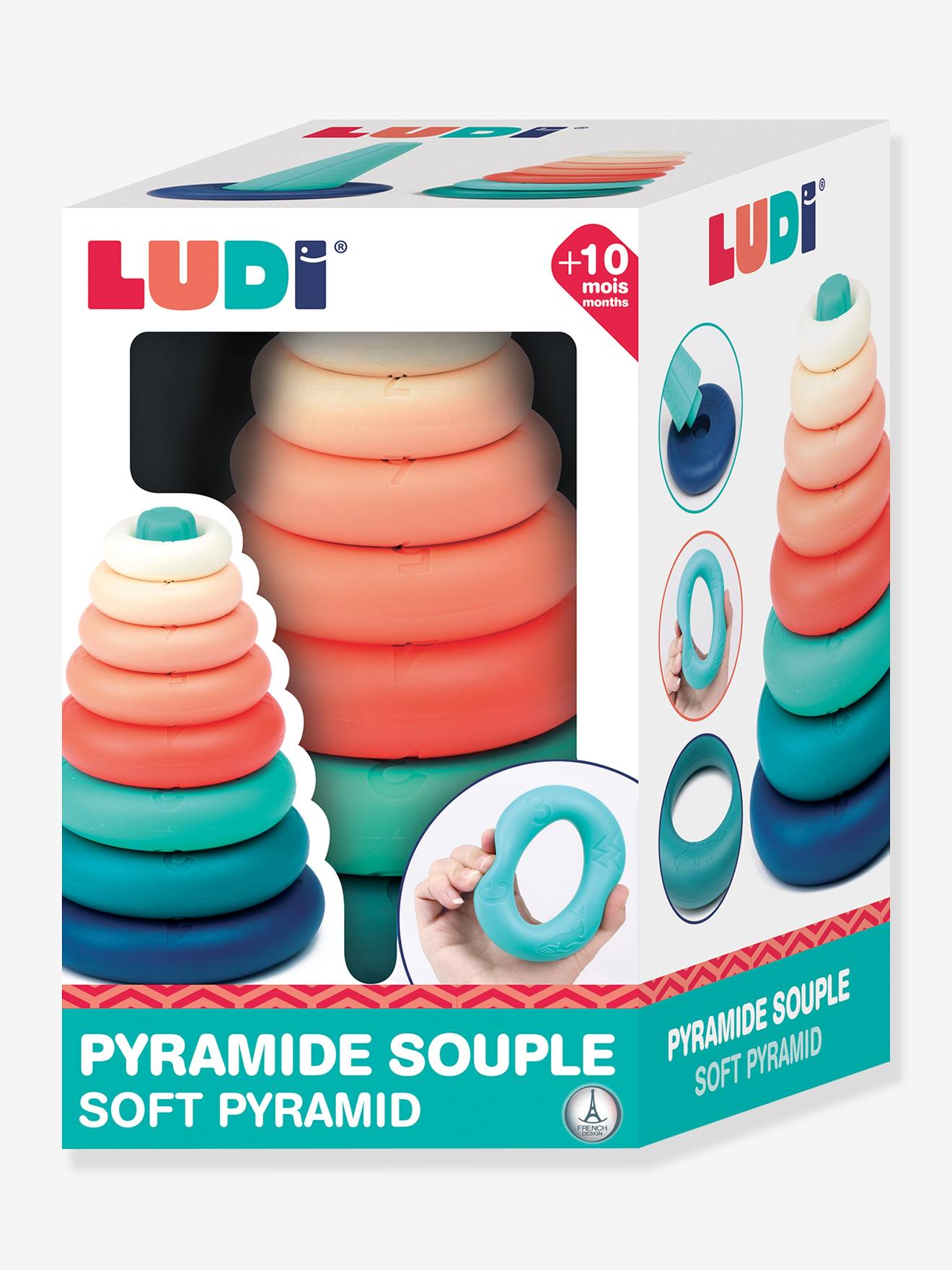 Ludi Baby Stapelpyramide LUDI - mehrfarbig