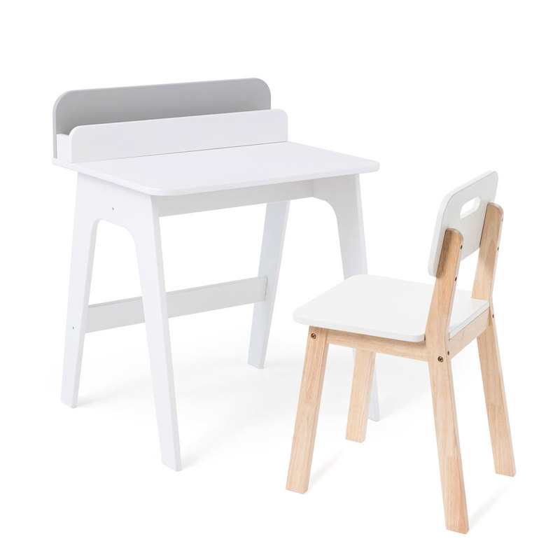 Bureau primaire avec rangement blanc et gris Oxybul