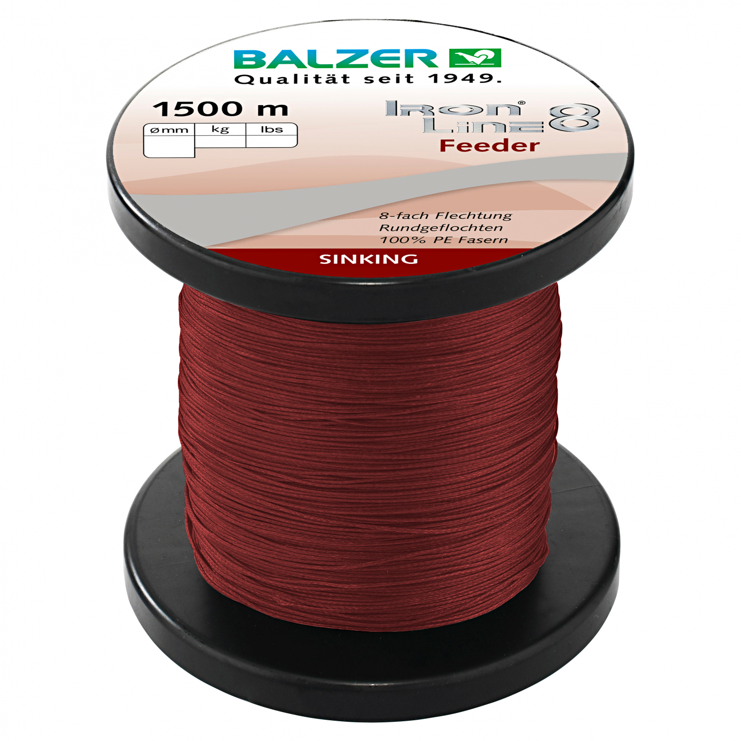 Balzer Angelschnur Iron Line Feeder (dunkelrot, 1500 m)