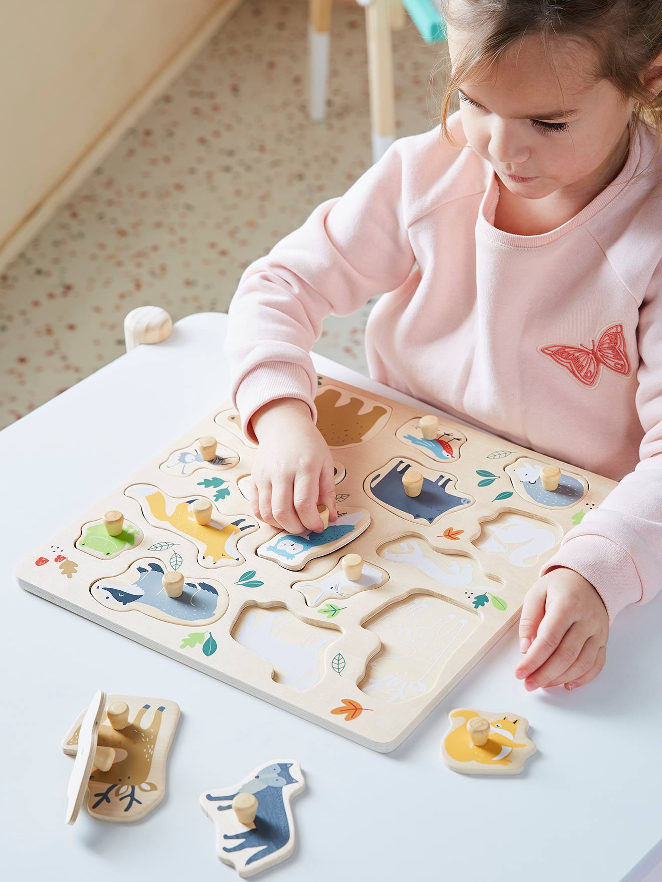 Vertbaudet Baby Steckpuzzle TIERE FSC - mehrfarbig