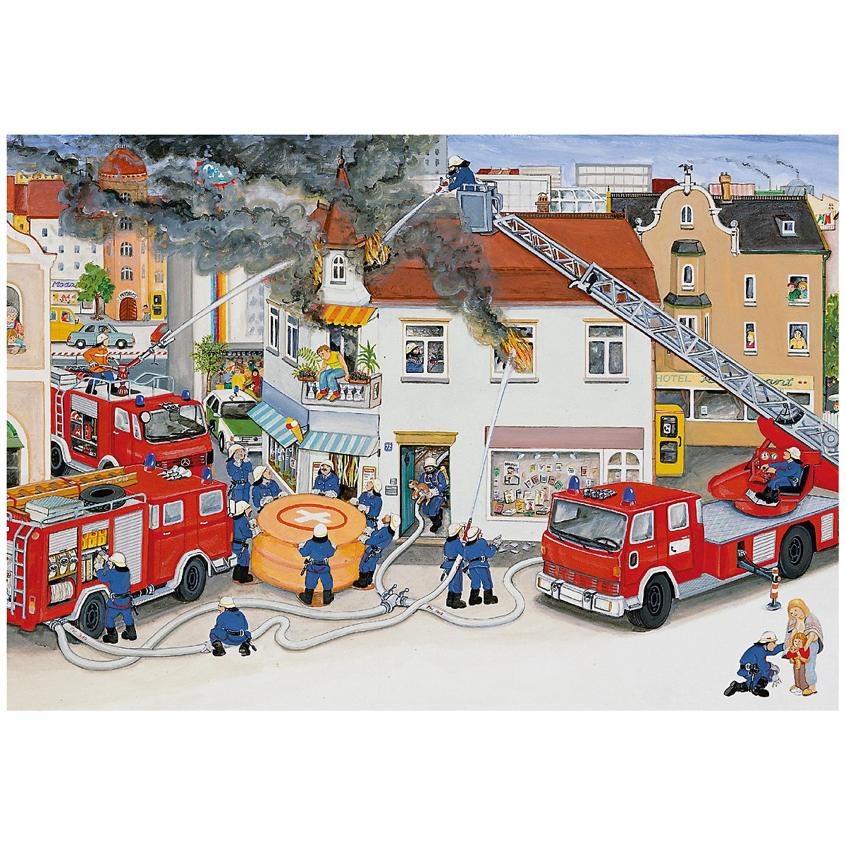 2er Set Puzzle, je 24 Teile, 26x18 cm, Bei der Feuerwehr