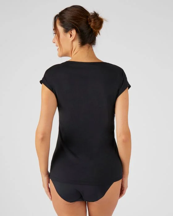Tee-shirt manches courtes col dentelle Climatyl