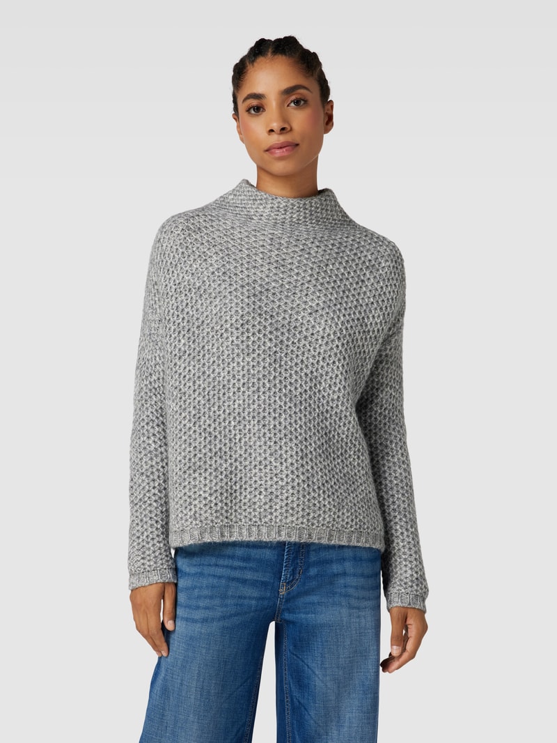 Strickpullover mit Grobstrick Modell 'SAFINEYN' in mittelgrau
