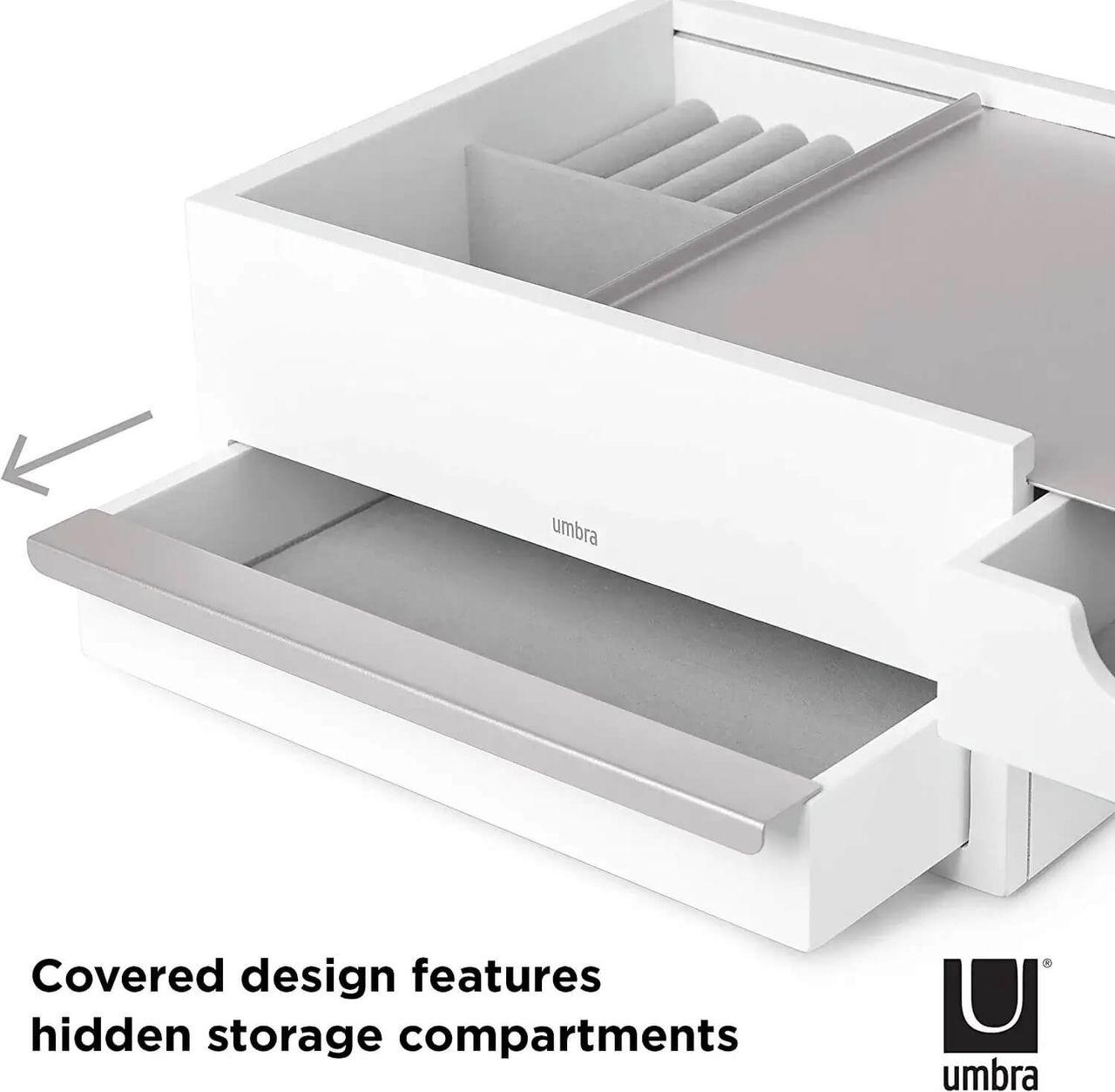 trends4cents Umbra STOWIT Schmuckkasten 290245-670 in White/Nickel Design Schmuckbox Etui Aufbewahrung