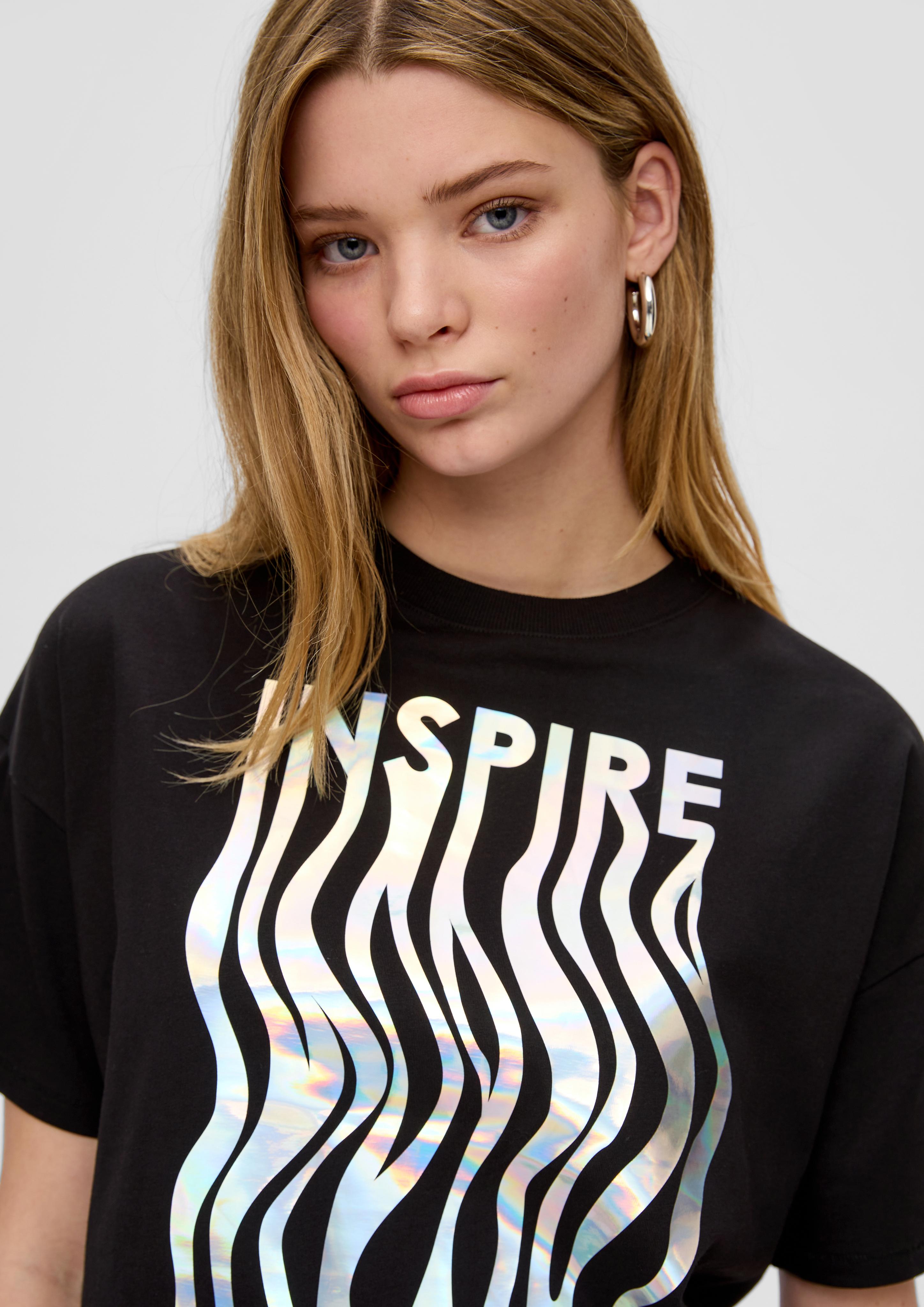 Baumwoll-Shirt mit holografischem Print  2138415-99D0