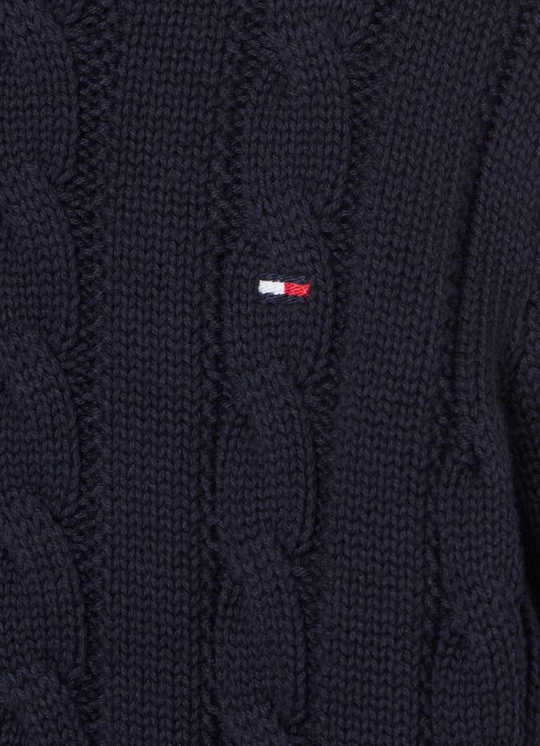 Tommy Hilfiger megztinis su kabelio formos raštu ir logotipu