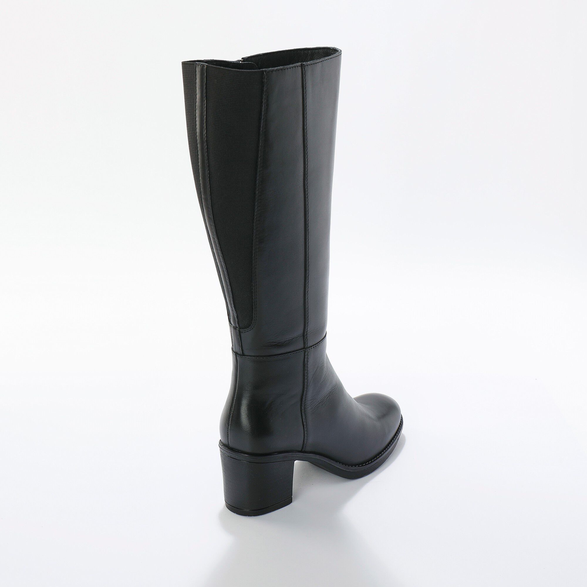 Bottes montantes à talons en cuir
