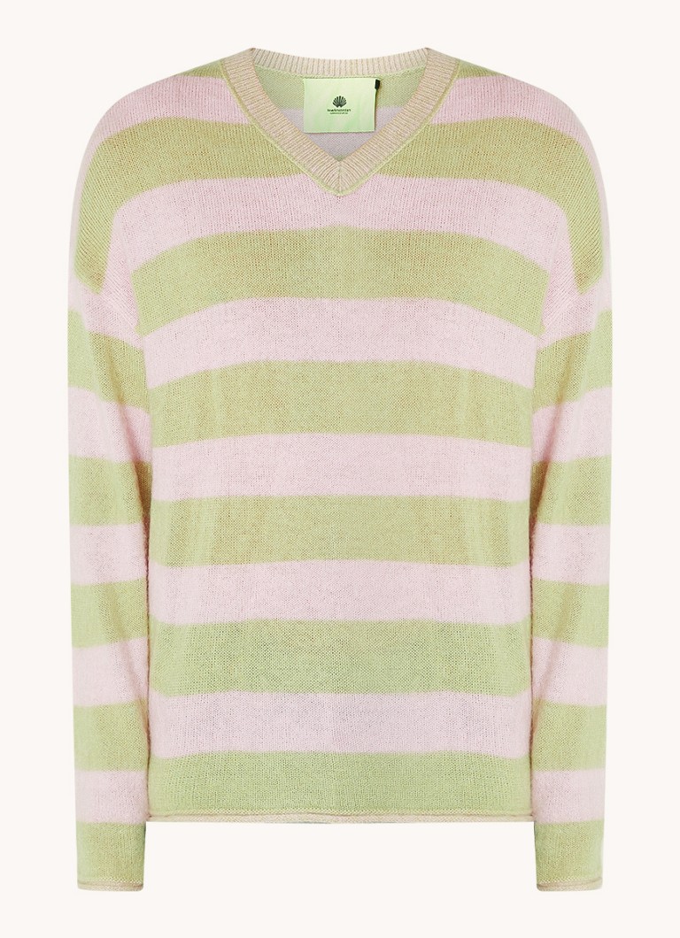 Pull en laine mélangée à maille fine et imprimé à rayures de la New Amsterdam Surf Association