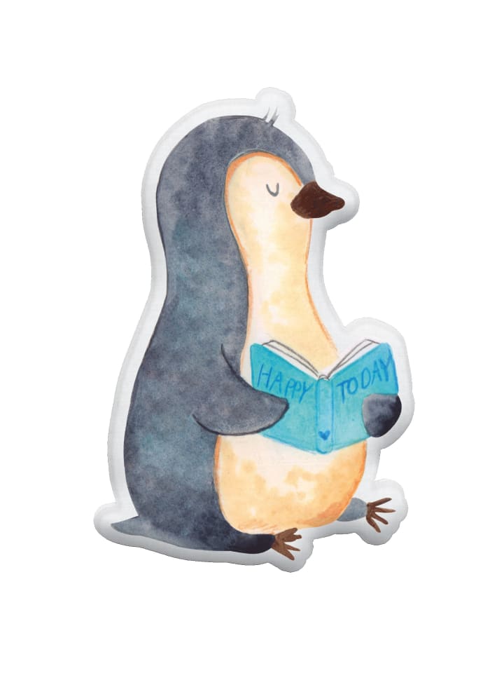 Mr. & Mrs. Panda Kissen Kuscheltier Pinguin Buch ohne Spruch in Weiß günstig kaufen