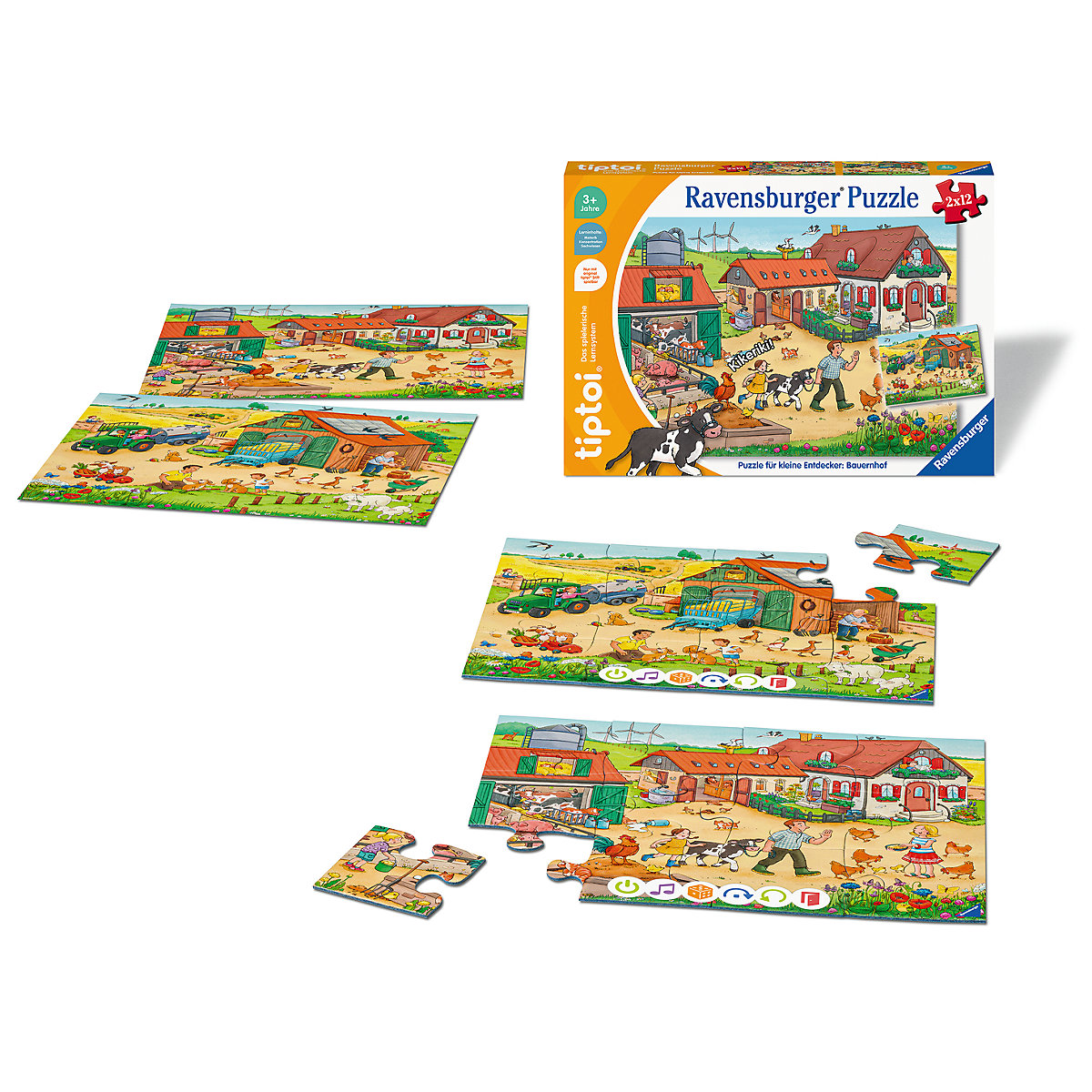 tiptoi® Puzzle für kleine Entdecker: Bauernhof, 2 x 12 Teile