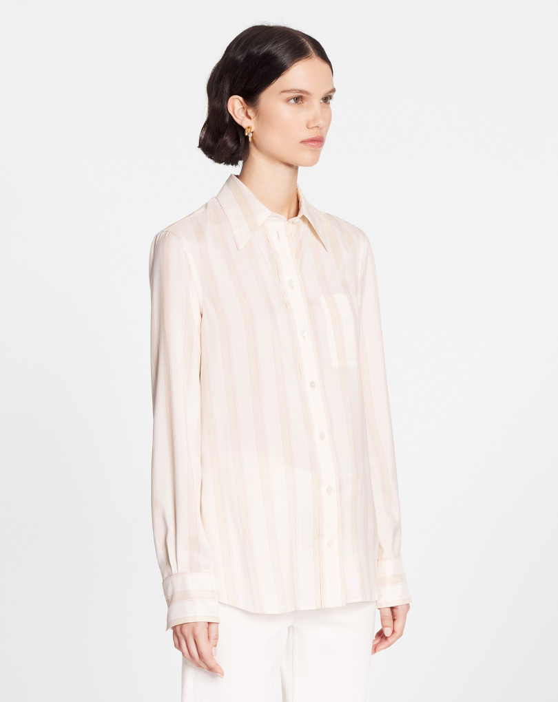 CHEMISE CLASSIQUE EN SOIE RAYÉE