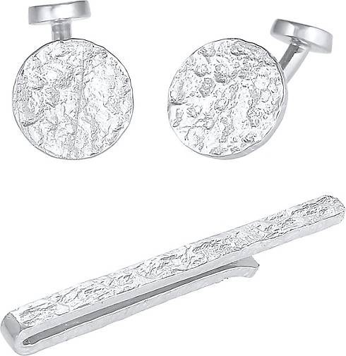 KUZZOI Schmuckset Manschettenknöpfe Krawattennadel Organic 925 Silber