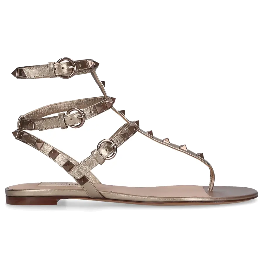 Valentino Garavani - Zehentrenner ROCKSTUD Kalbsleder - gold
