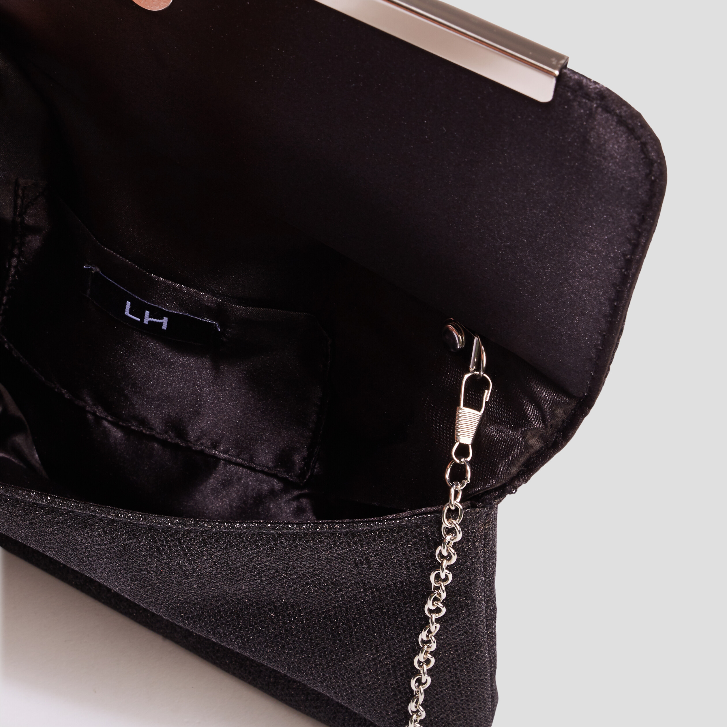 Sac pochette à paillettes noir femme | La Halle