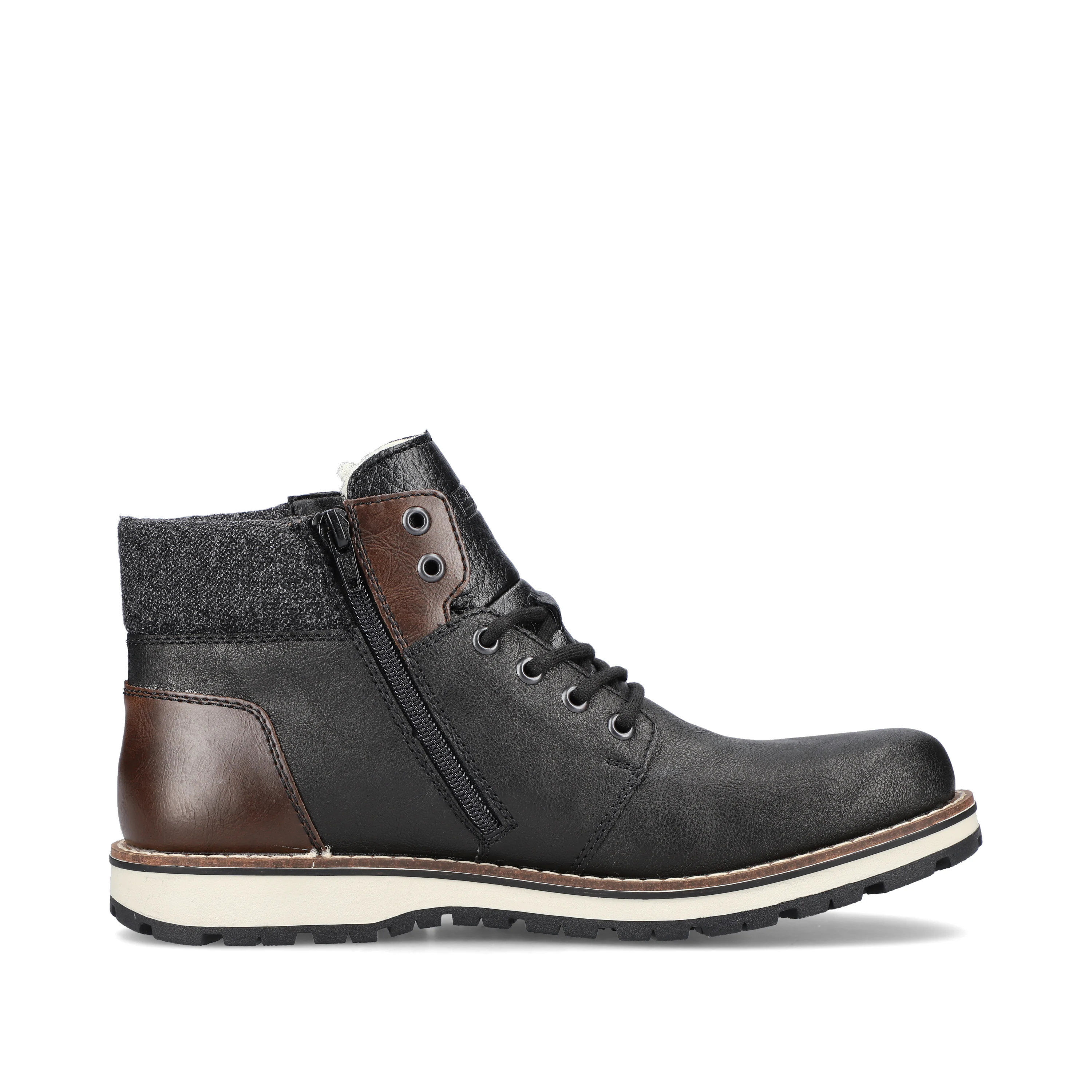 Rieker Herren Schnürstiefel graphitschwarz