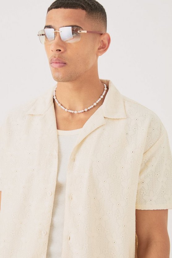 Oversize Hemd mit Blumen-Detail