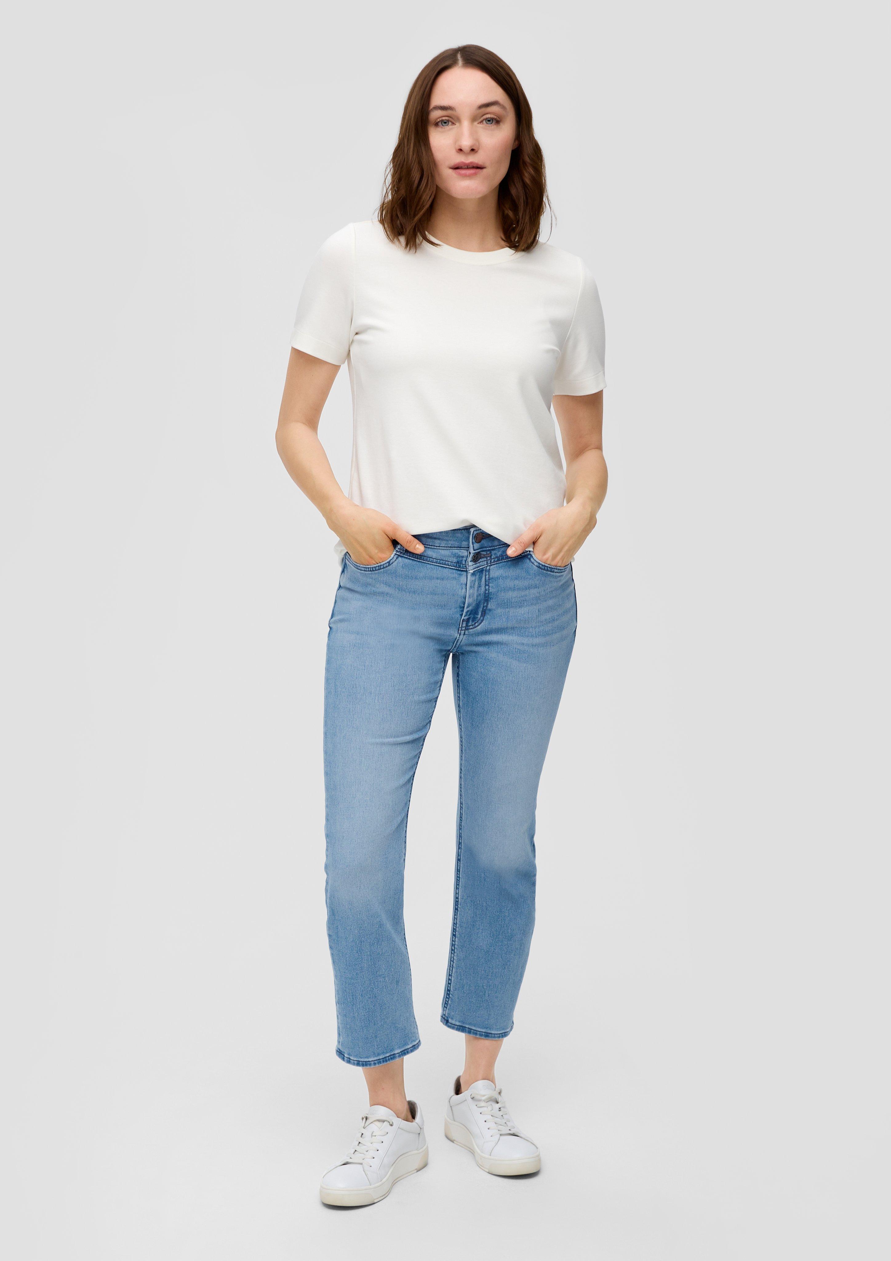 Crop Jeans Karolin / Regular Fit / Mid Rise / Straight Leg / Sattelbund  2140870-57Z5