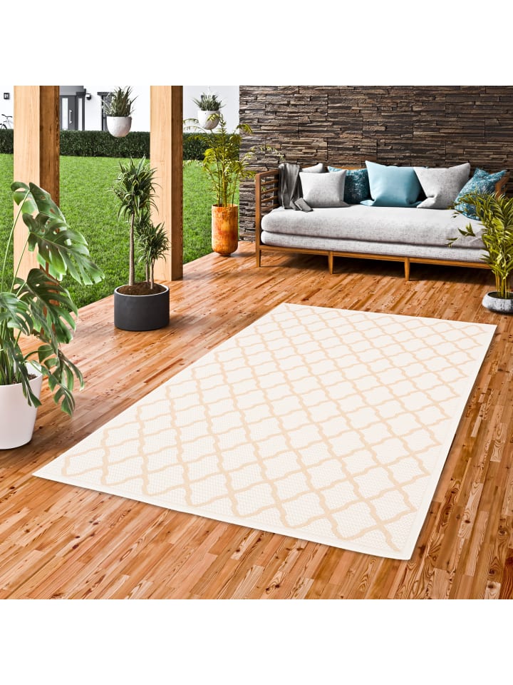 Pergamon In & Outdoor Teppich Flachgewebe Valencia Modern in Creme günstig kaufen