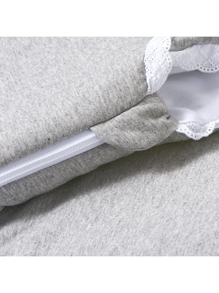 nordic coast company  Baby Schlafsack Grau mit Spitze günstig kaufen