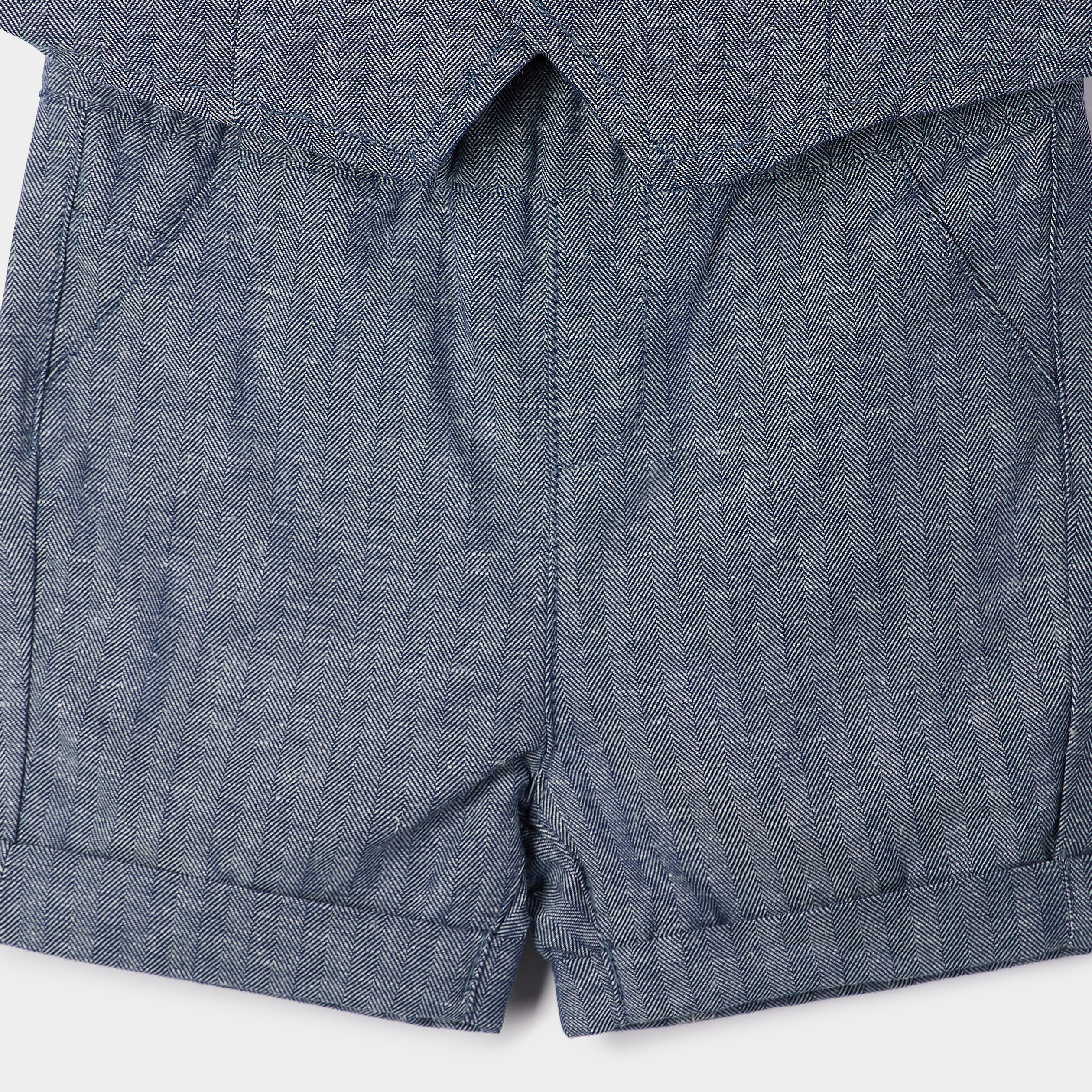 Ensemble 3 pièces chemise gilet bermuda bleu bébé garçon | La Halle