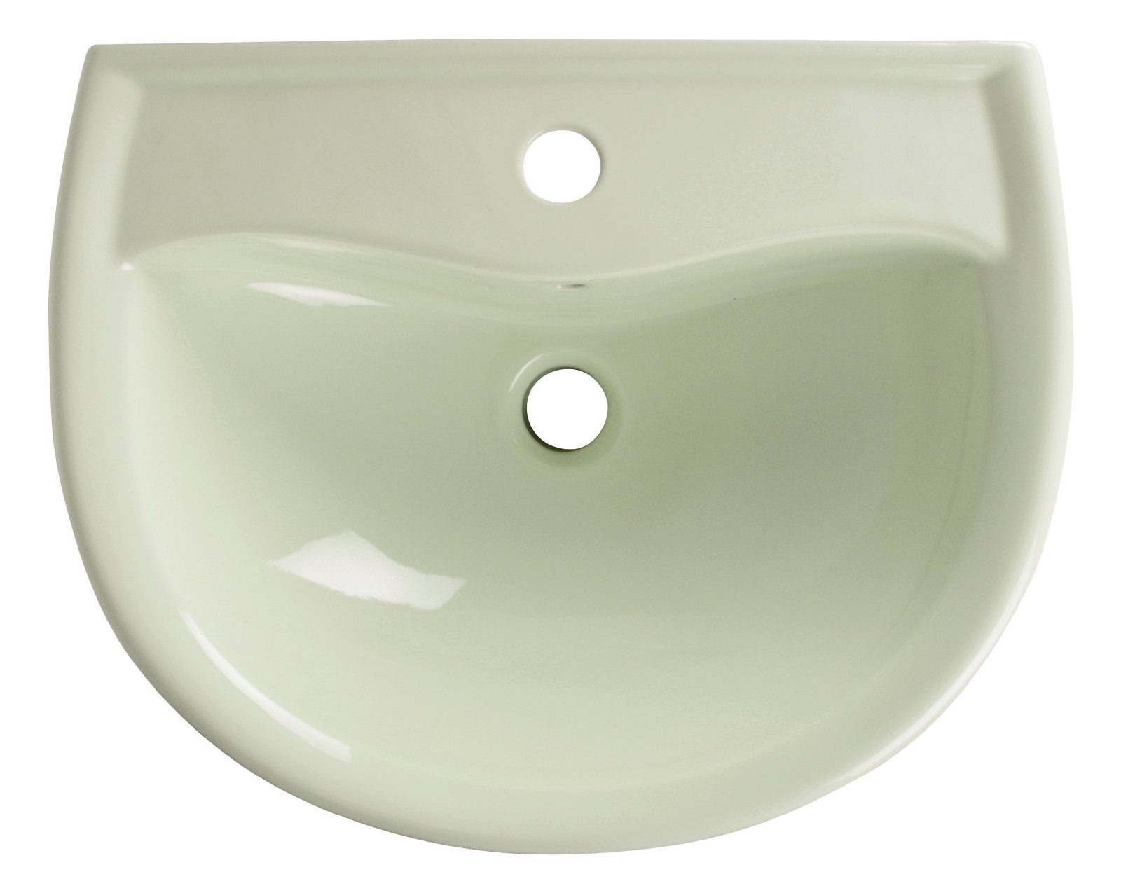 SANITOP WINGENROTH Waschbecken Viva (Hänge-Waschtisch, 1-St), 50 cm, Handwaschbecken, Anisette-Mint, Hahnloch mittig, 555289