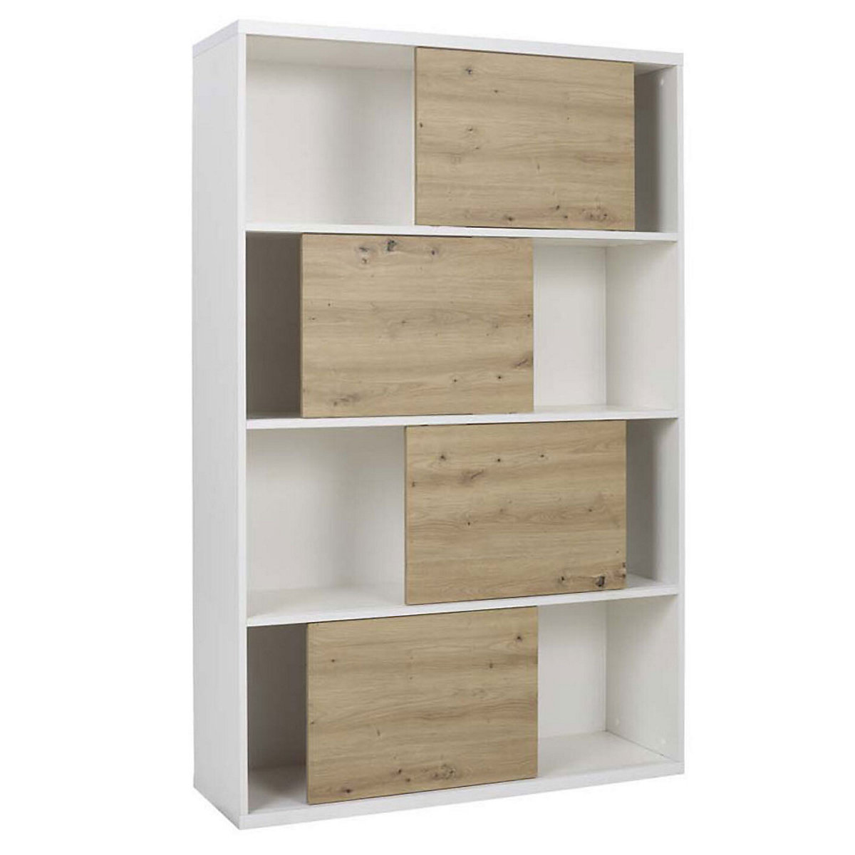 Bücherregal Regal Kora 115x37x179cm weiß Artisan Eiche