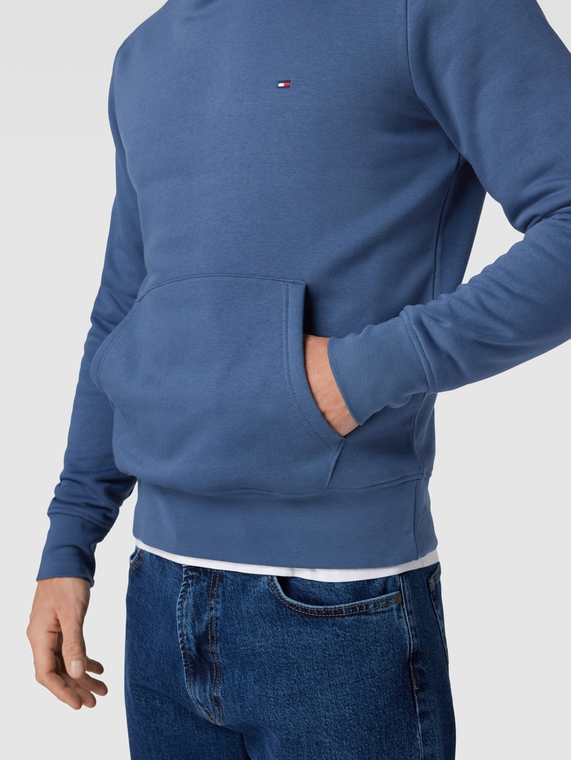 Hoodie mit Logo-Stitching Modell 'FLAG' in jeans