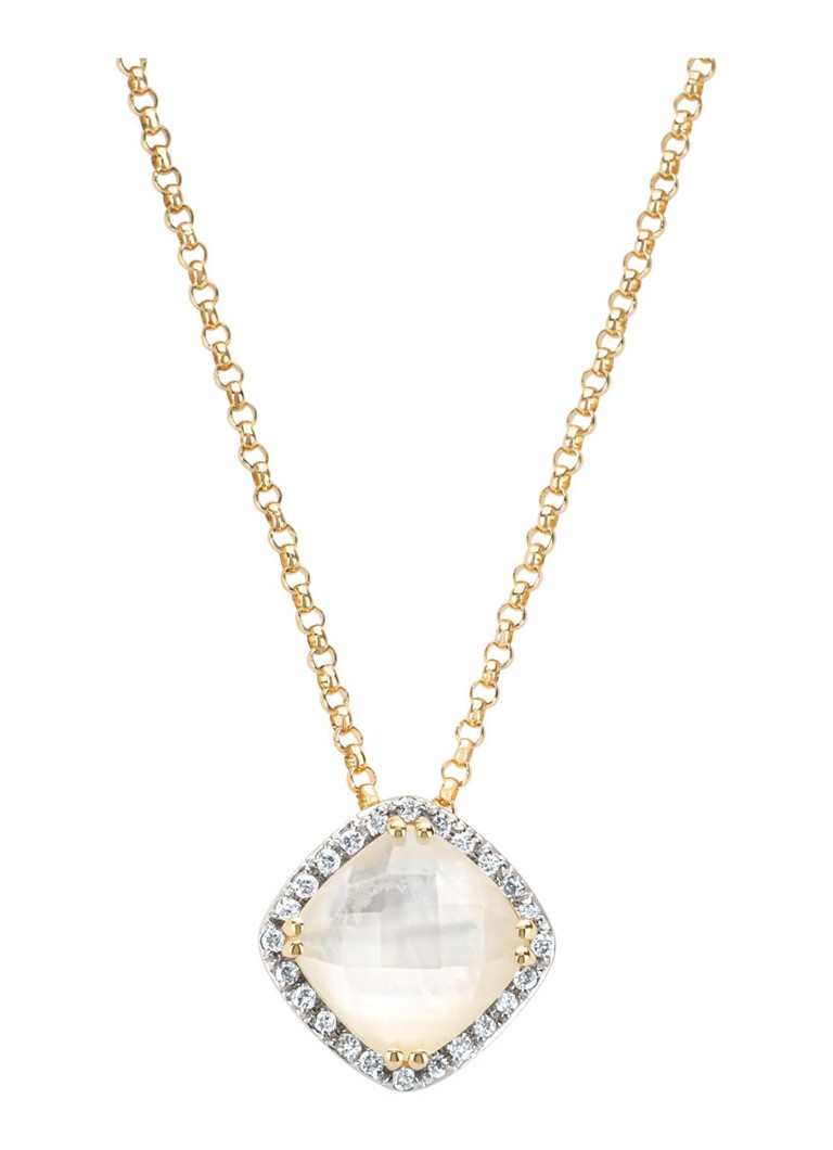 Diamond Point Yellow Gold Pendant, 1.40 ct Quartz, Fiesta