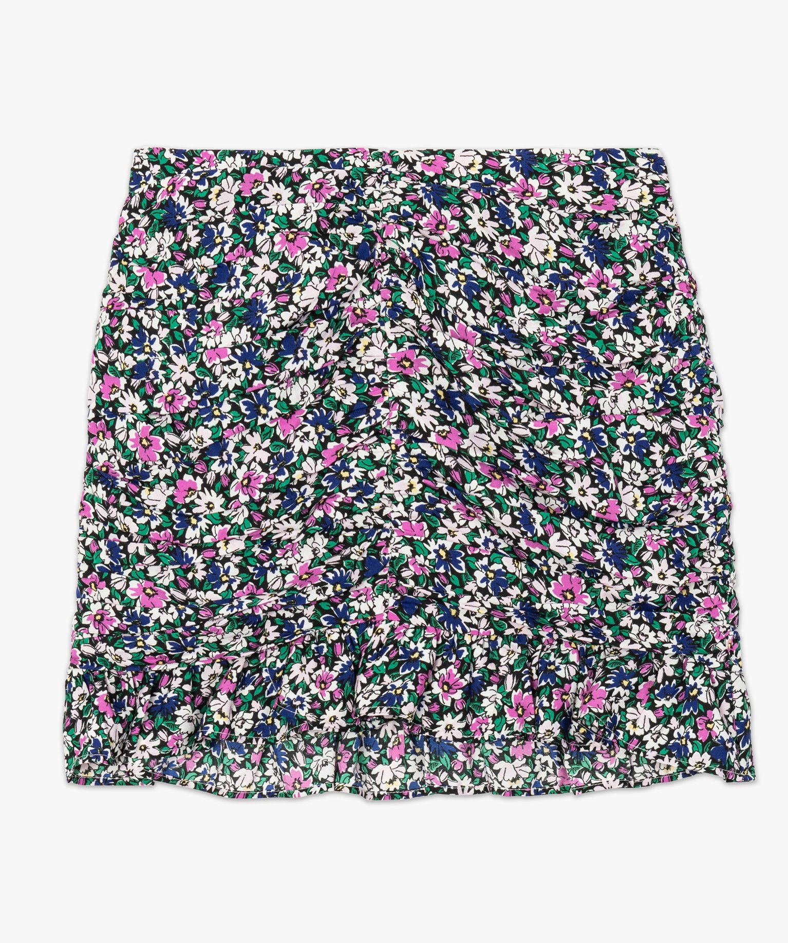 Jupe femme effet drapé à motifs fleuris – Lulu Castagnette imprime | GEMO