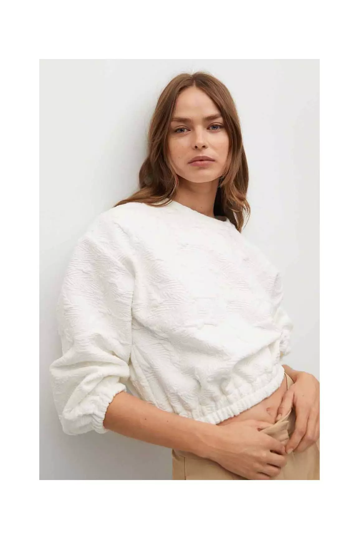Mango Sweats Femme couleur blanc