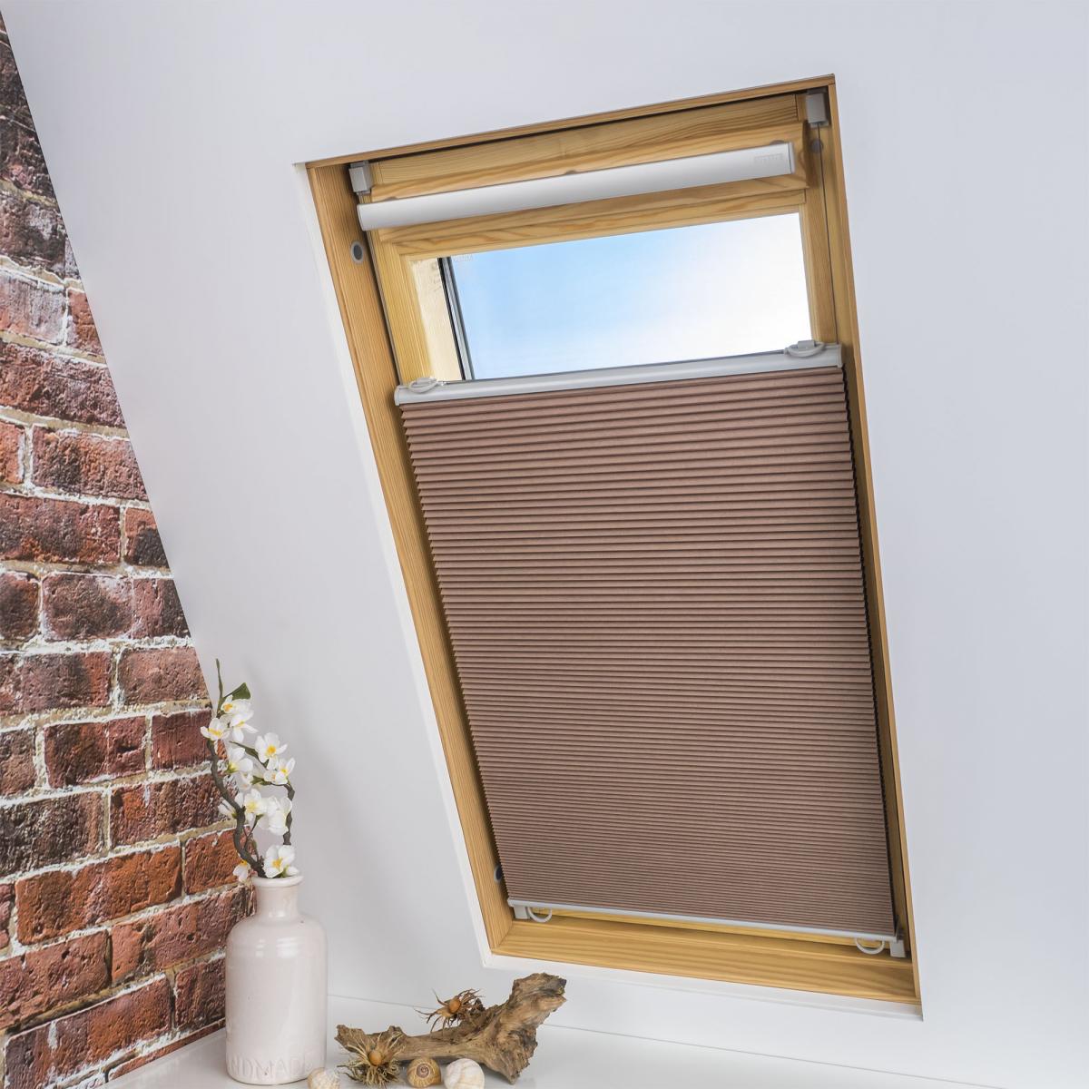Bella Casa Universal Dachfenster-Wabenplissee , 83 x 141 cm, beige
