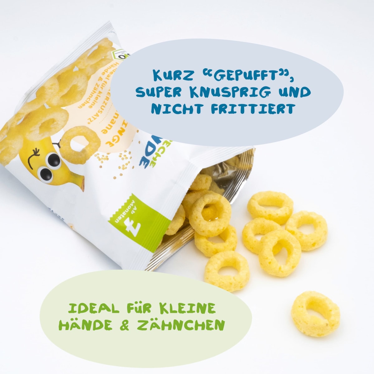 Babysnack Knusper-Ringe Hirse & Banane, ab 7 Monaten, 20g, 20 g