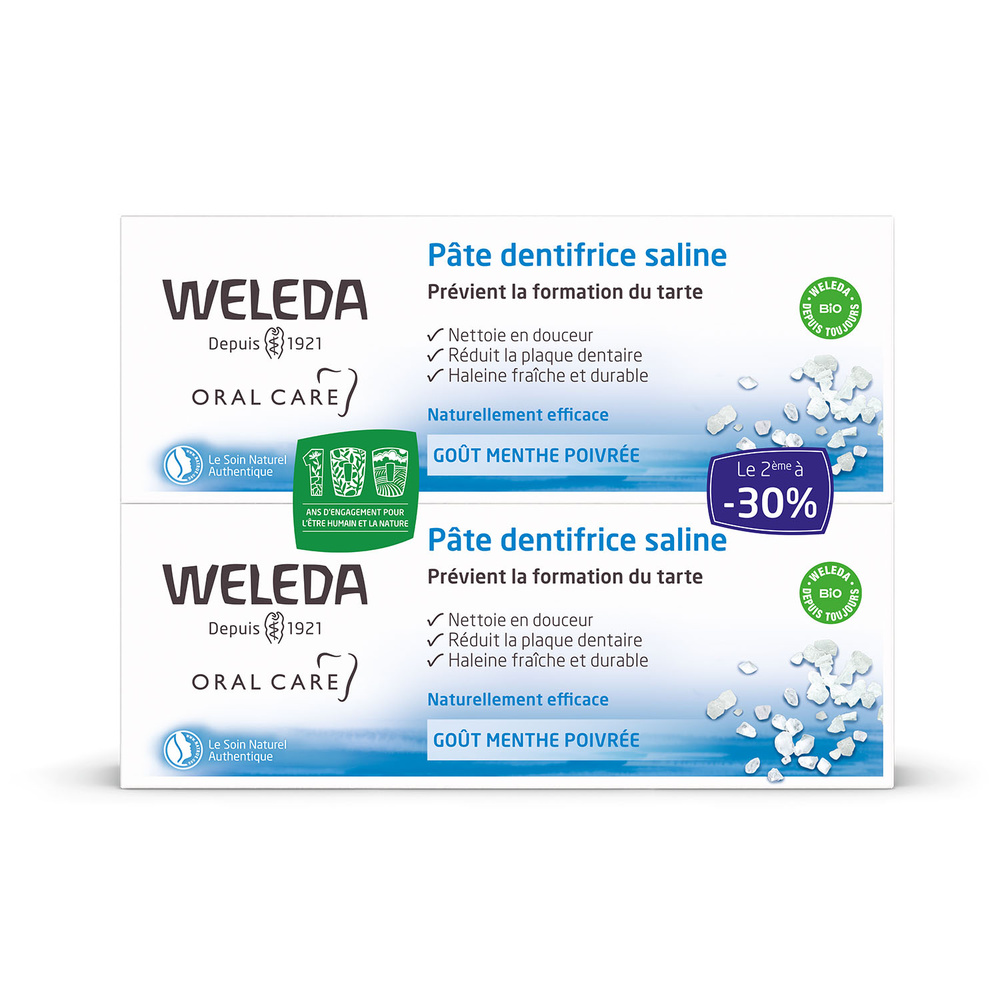 WELEDA Duo Pâte dentifrice saline - 2 x 75 ml Dentaires