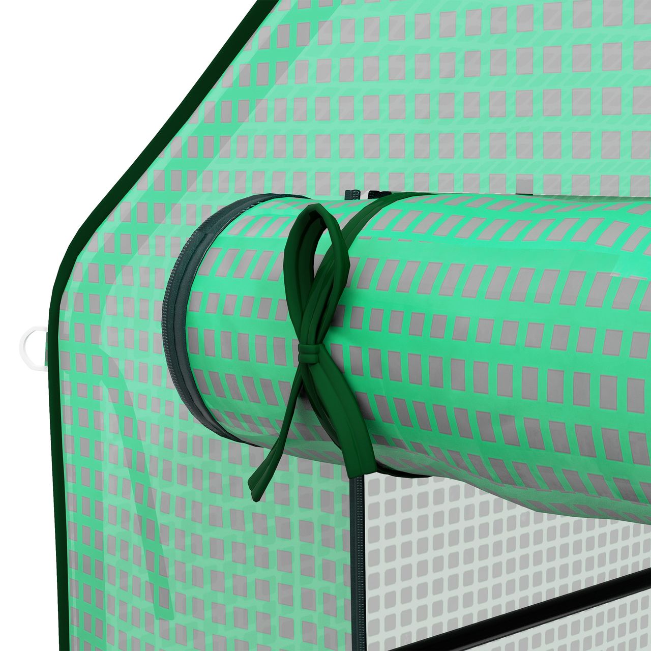 Outsunny Ersatzfolie Gewächshausfolie mit UV-Schutz, Seitenfenster, Rolltür Grün