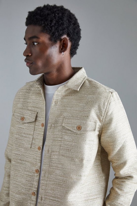 Bouclee-Overshirt mit Tasche