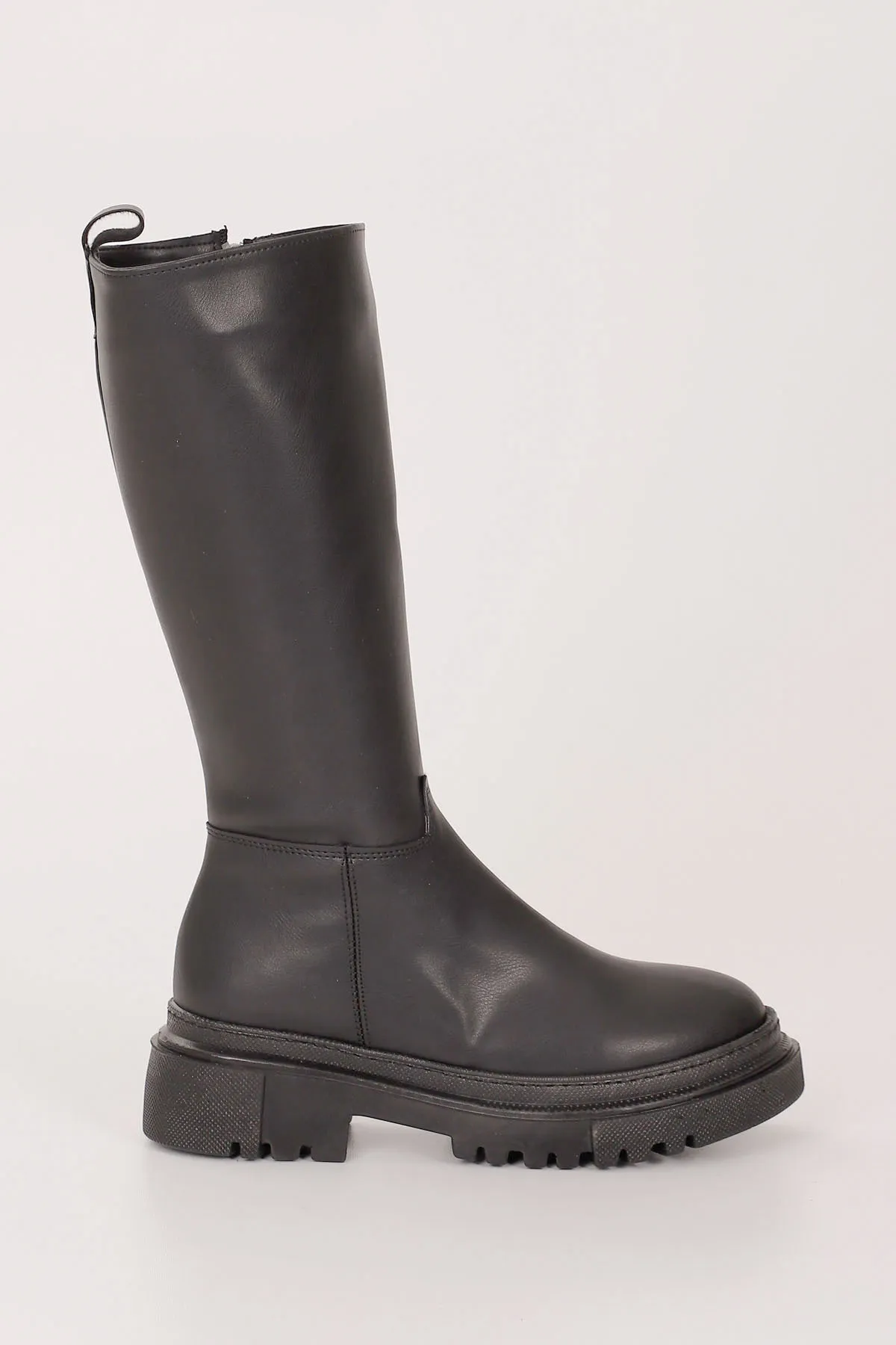 GÖNDERİ(R)  SCHWARZE Damen-Tagesstiefel mit runder Zehenpartie und Reißverschluss und Absatz 37520